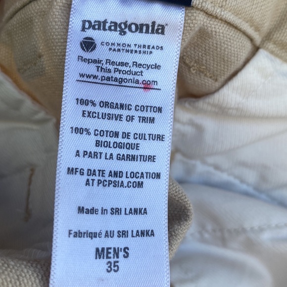 Men’s Patagonia Organic Cotton Khaki’s Size 35 - Picture 9 of 10